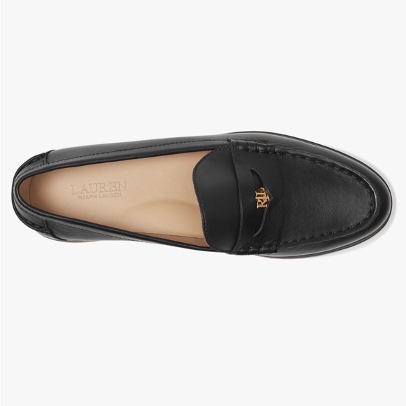 Lauren Ralph Lauren Black Leather Penny Loafers - Picture 2 of 3